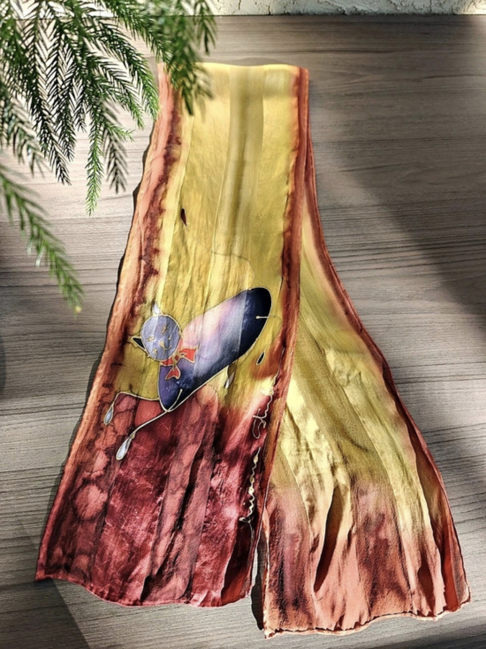 Cat Scarf in Yellow & Red